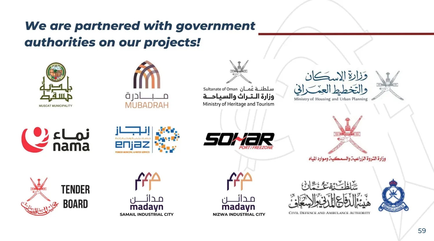 Omani government authorities that approve Alaasif Engineering Consultancy
