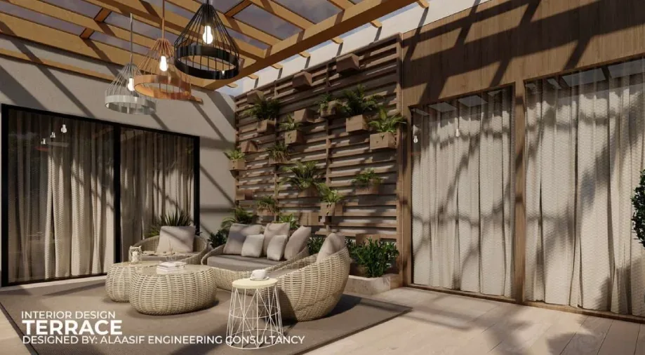 Shaded Terrace — Private Residence, Muscat, Alaasif Engineering Consultancy Oman